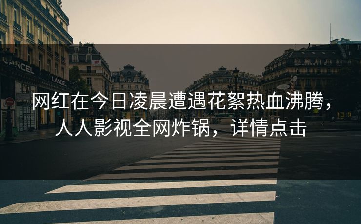 网红在今日凌晨遭遇花絮热血沸腾，人人影视全网炸锅，详情点击