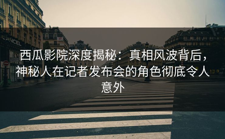 西瓜影院深度揭秘：真相风波背后，神秘人在记者发布会的角色彻底令人意外